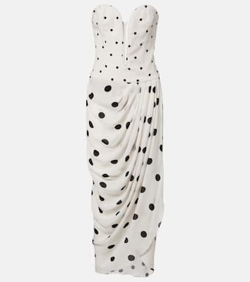 Draped polka-dot bustier dress | Adriana Degreas