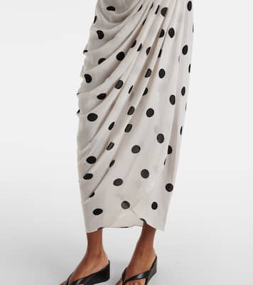 Draped polka-dot bustier dress | Adriana Degreas