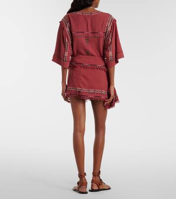 Feriel刺绣真丝裹身迷你半身裙 | Isabel Marant