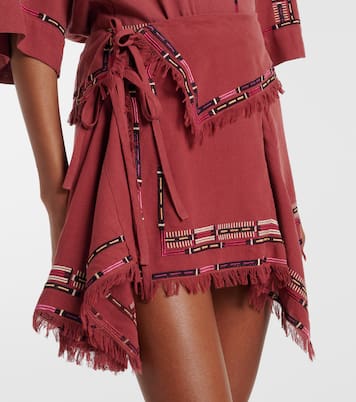 Feriel刺绣真丝裹身迷你半身裙 | Isabel Marant