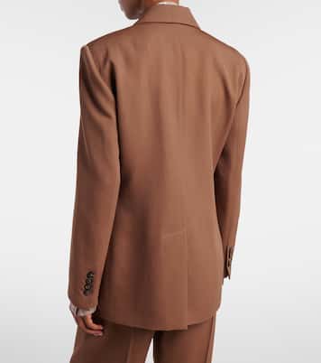 Double-breasted wool-blend blazer | Brunello Cucinelli