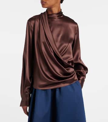 Blusa in raso di misto seta | Brunello Cucinelli
