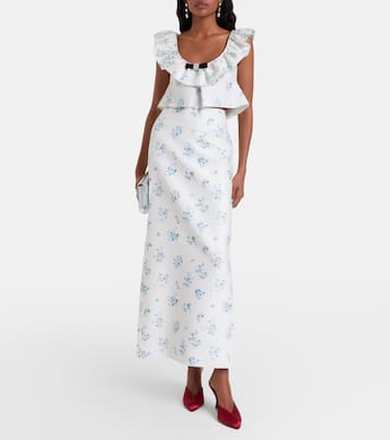 Floral cotton and silk slip skirt | Shushu/Tong