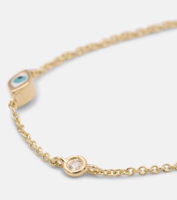 Evil Eye Mini 14kt gold bracelet | Sydney Evan