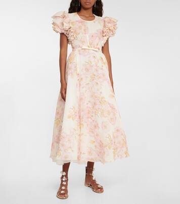 Robe midi en soie à fleurs | Giambattista Valli