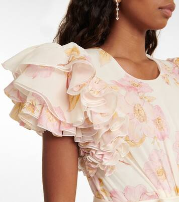 Robe midi en soie à fleurs | Giambattista Valli