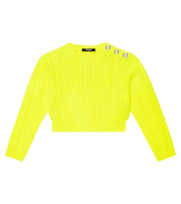 Cable-knit wool and cashmere sweater | Balmain Kids
