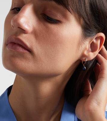 Einzelner Ohrring aus 18kt Gelbgold mit Saphir und Topas | Persée