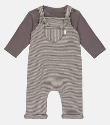 Set de peto y camiseta en mezcla de algodón | Il Gufo