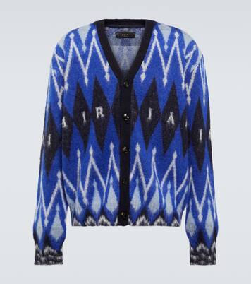 Argyle alpaca and mohair-blend cardigan | Amiri