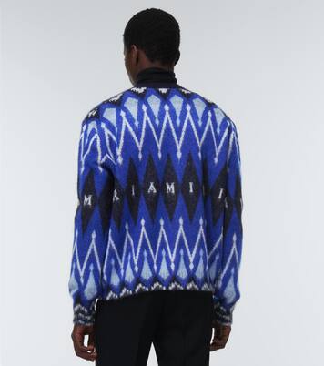 Argyle alpaca and mohair-blend cardigan | Amiri