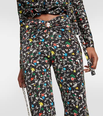 Bedruckte High-Rise-Hose aus Crêpe | Rabanne