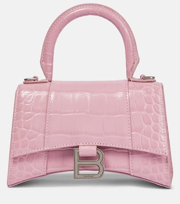 Hourglass Small croc-effect tote bag | Balenciaga