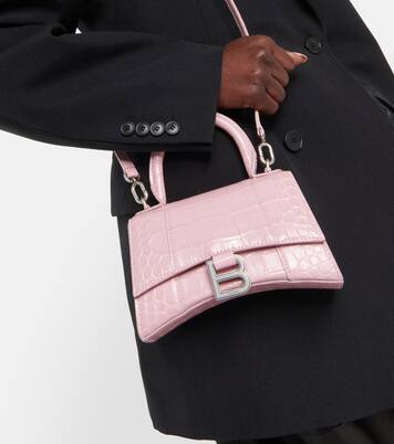 Hourglass Small croc-effect tote bag | Balenciaga