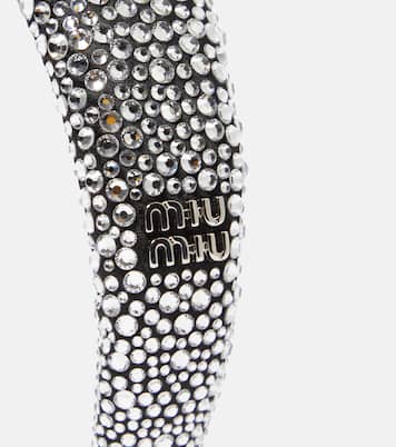 Cerchietto con cristalli e logo | Miu Miu
