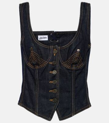 Bustier-Top aus Denim | Jean Paul Gaultier