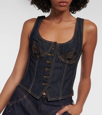 Bustier-Top aus Denim | Jean Paul Gaultier