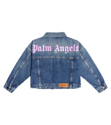 Logo cropped denim jacket | Palm Angels Kids