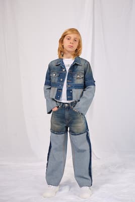 Cropped denim jacket | MM6 Maison Margiela Kids