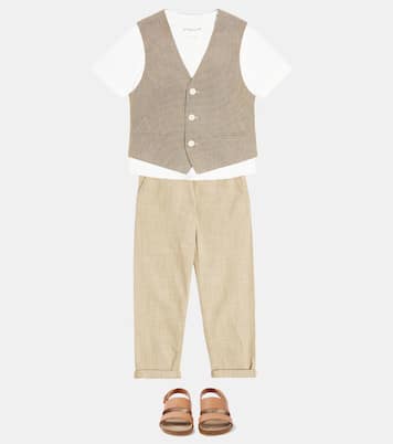 Weste Angus aus Leinen und Baumwolle | Bonpoint