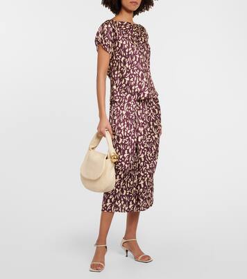 Bedruckter Midirock Juno aus Satin | Velvet