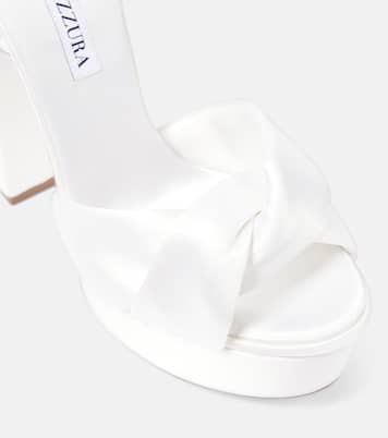 صندل بلاتفورم للزفاف من الساتان Olie 140 | Aquazzura
