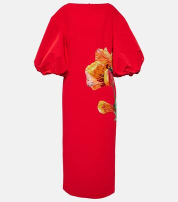 Robe midi Amira brodée à fleurs | Safiyaa