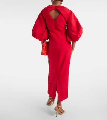 Robe midi Amira brodée à fleurs | Safiyaa