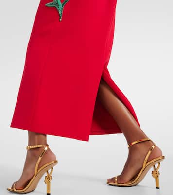 Robe midi Amira brodée à fleurs | Safiyaa