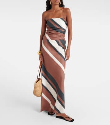 Dalicenca striped linen maxi skirt | Faithfull