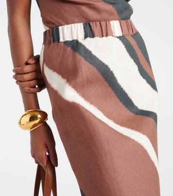 Dalicenca striped linen maxi skirt | Faithfull
