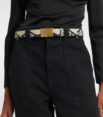 Elio snake-effect leather belt | Khaite
