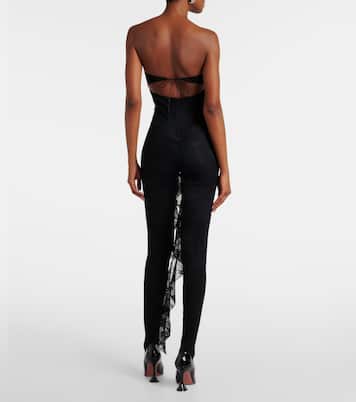 Ruffled cutout lace catsuit | Oséree