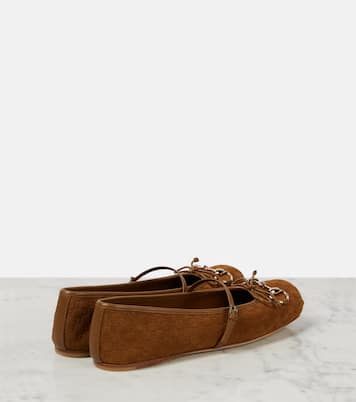 Gucci Horsebit GG suede ballet flats | Gucci