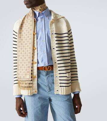 Cardigan VLogo Signature in cotone a righe | Valentino