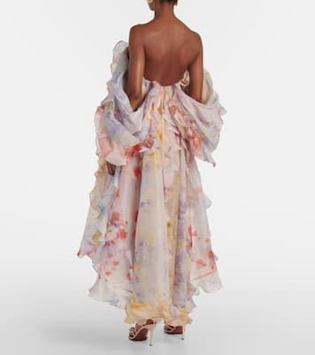 Crush linen and silk organza maxi dress | Zimmermann