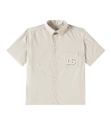 DG cotton-blend gabardine shirt | Dolce&Gabbana Kids