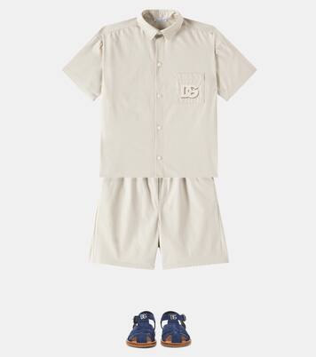 DG cotton-blend gabardine shirt | Dolce&Gabbana Kids