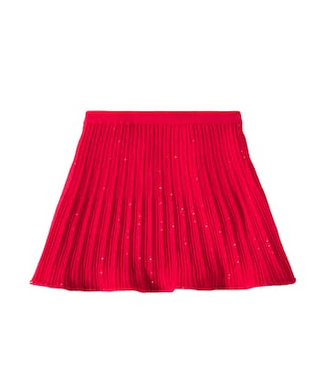 Floral-appliqué ribbed-knit skirt | Self-Portrait Kids