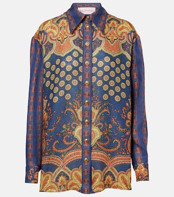 Bluse Voyage Imaginaire VLogo aus Leinen | Valentino