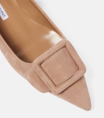 Maysalepumpflat suede ballet flats | Manolo Blahnik