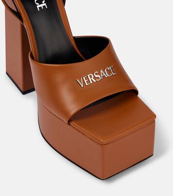 150 leather platform sandals | Versace