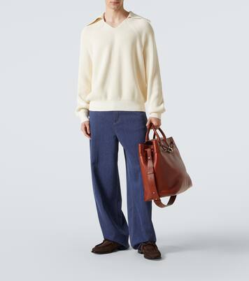 Ribbed-knit cotton polo sweater | Bottega Veneta