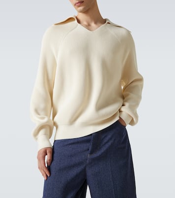 Ribbed-knit cotton polo sweater | Bottega Veneta
