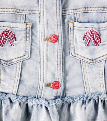 Bestickte Jeansjacke mit Spitze | Monnalisa