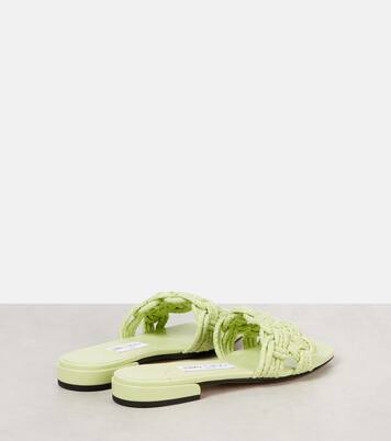 Chara raffia and leather slides | Jimmy Choo