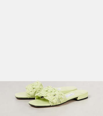 Chara raffia and leather slides | Jimmy Choo