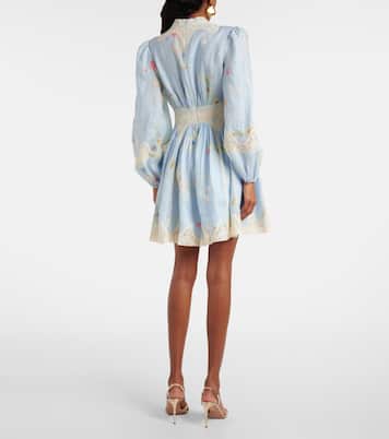 Lucky Lace floral linen minidress | Zimmermann