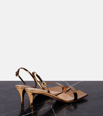 Sandalen Ribbon 55 aus Metallic-Leder | Gianvito Rossi