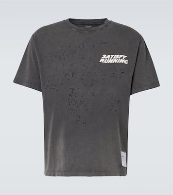 MothTech distressed cotton jersey T-shirt | Satisfy